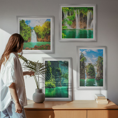 Set 4 slik v okvirju Zelene pokrajine slapovi