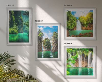 Set 4 slik v okvirju Zelene pokrajine slapovi