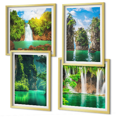 Set 4 slik v okvirju Zelene pokrajine slapovi
