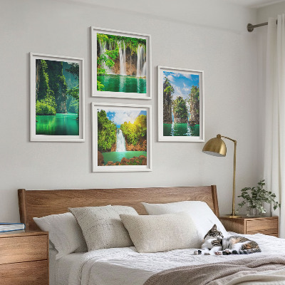 Set 4 slik v okvirju Zelene pokrajine slapovi