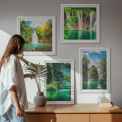 Set 4 slik v okvirju Zelene pokrajine slapovi