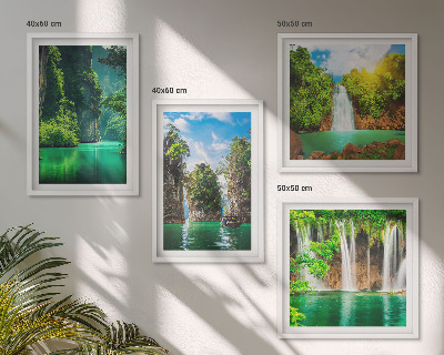 Set 4 slik v okvirju Zelene pokrajine slapovi