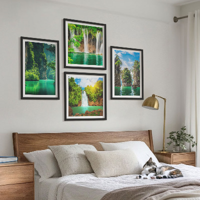 Set 4 slik v okvirju Zelene pokrajine slapovi