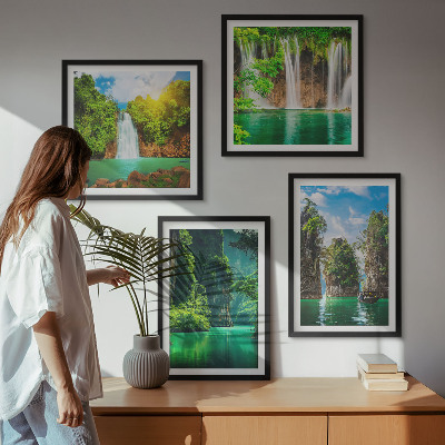 Set 4 slik v okvirju Zelene pokrajine slapovi