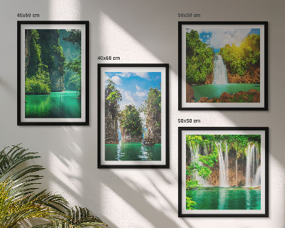 Set 4 slik v okvirju Zelene pokrajine slapovi