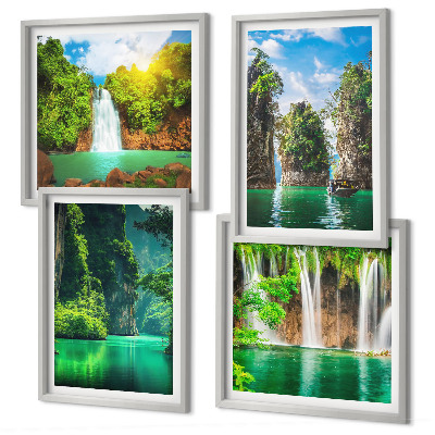 Set 4 slik v okvirju Zelene pokrajine slapovi