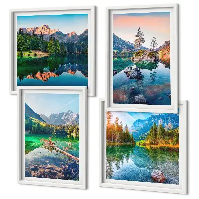 Komplet slik nad zofo motiv gorskih jezer z naravo