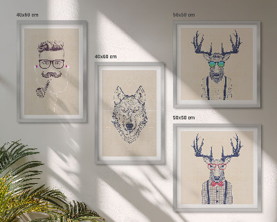 Pripravljena stenska galerija Elegantni živalski portreti