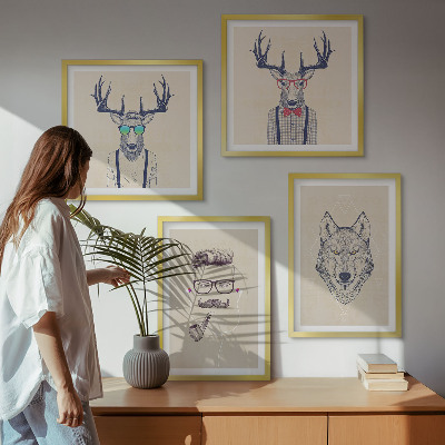 Pripravljena stenska galerija Elegantni živalski portreti