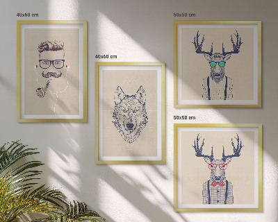 Pripravljena stenska galerija Elegantni živalski portreti