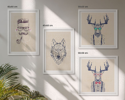 Pripravljena stenska galerija Elegantni živalski portreti