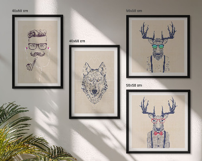 Pripravljena stenska galerija Elegantni živalski portreti