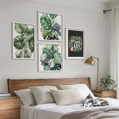 Set 4 slik v okvirju Tropske rastline Plant Lady