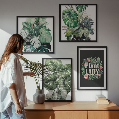 Set 4 slik v okvirju Tropske rastline Plant Lady