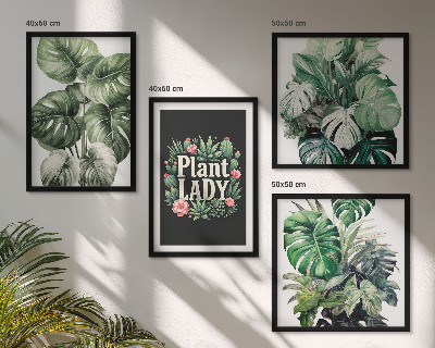 Set 4 slik v okvirju Tropske rastline Plant Lady