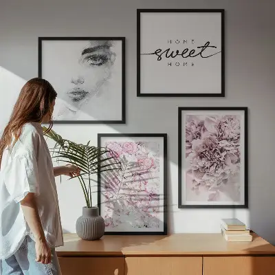 Stenska galerija s portretom ženske iz potonik pripravljen komplet za dekoracijo doma