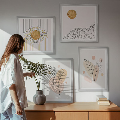 Pripravljena stenska galerija Minimalistične risbe rastlin