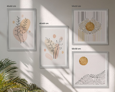 Pripravljena stenska galerija Minimalistične risbe rastlin
