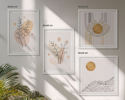 Pripravljena stenska galerija Minimalistične risbe rastlin