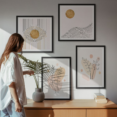 Pripravljena stenska galerija Minimalistične risbe rastlin