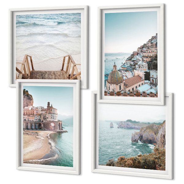 Pripravljena stenska galerija Poletni pastelni razgledi na plažo