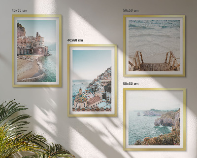 Pripravljena stenska galerija Poletni pastelni razgledi na plažo