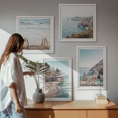 Pripravljena stenska galerija Poletni pastelni razgledi na plažo