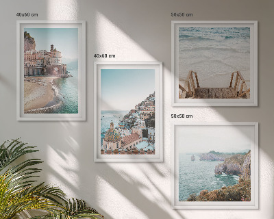 Pripravljena stenska galerija Poletni pastelni razgledi na plažo