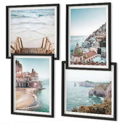 Pripravljena stenska galerija Poletni pastelni razgledi na plažo