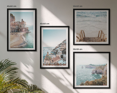 Pripravljena stenska galerija Poletni pastelni razgledi na plažo