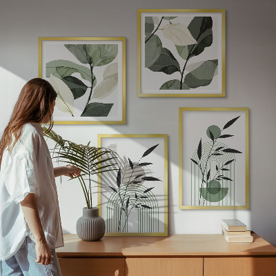 Komplet slik nad zofo Boho rastlinske kompozicije