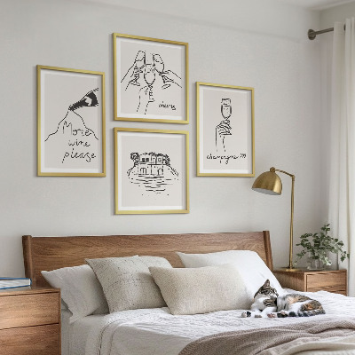 Set 4 slik v okvirju Veseli trenutki s šampanjcem