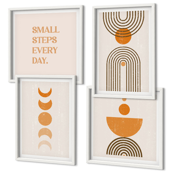 Komplet slik nad zofo Minimalistični boho vzorci