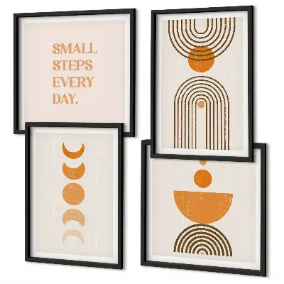 Komplet slik za nad zofo z minimalističnimi boho vzorci