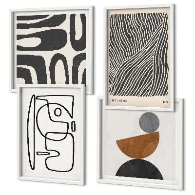 Komplet slik nad zofo Abstraktni vzorci s črtami