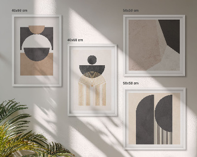 Pripravljena stenska galerija Abstraktne oblike bež rjave