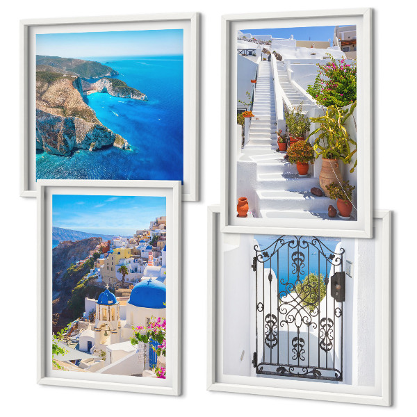 Pripravljena stenska galerija Grška arhitektura Santorinija v Oiji