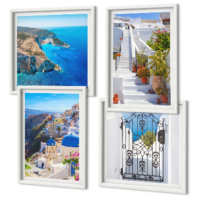 Pripravljena stenska galerija Grška arhitektura Santorinija v Oiji