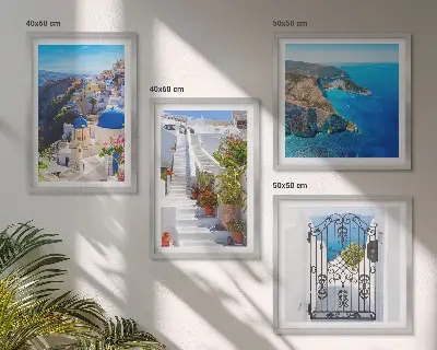 Pripravljena stenska galerija grška arhitektura v Oiji na Santoriniju