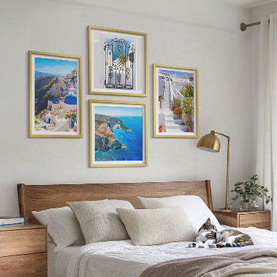 Pripravljena stenska galerija Grška arhitektura Santorinija v Oiji