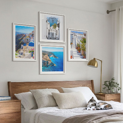 Pripravljena stenska galerija Grška arhitektura Santorinija v Oiji