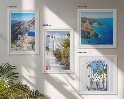 Pripravljena stenska galerija grška arhitektura v Oiji na Santoriniju