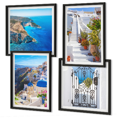 Pripravljena stenska galerija Grška arhitektura Santorinija v Oiji