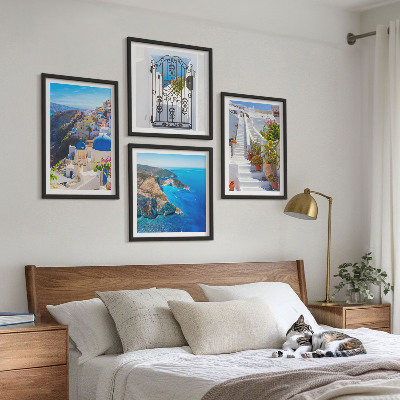 Pripravljena stenska galerija Grška arhitektura Santorinija v Oiji
