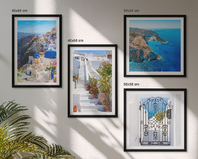 Pripravljena stenska galerija Grška arhitektura Santorinija v Oiji