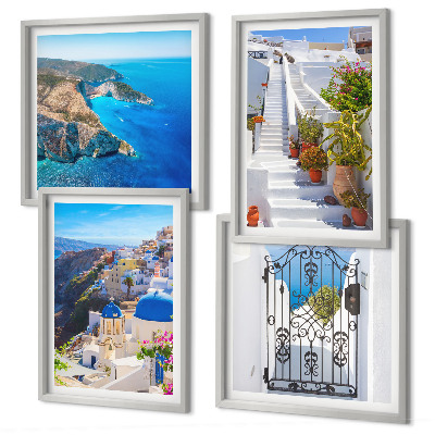 Pripravljena stenska galerija Grška arhitektura Santorinija v Oiji