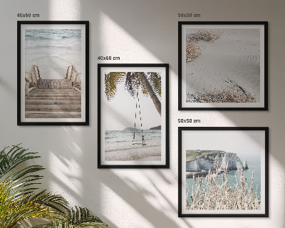 Pripravljena stenska galerija Stopnice na plaži, gugalnica, morje