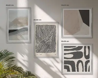 Pripravljena stenska galerija abstraktni vzorci v boemskem slogu