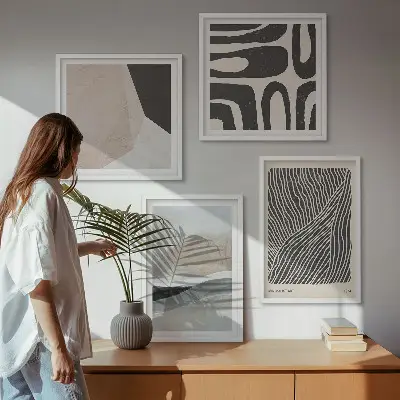 Pripravljena stenska galerija abstraktni vzorci v boemskem slogu
