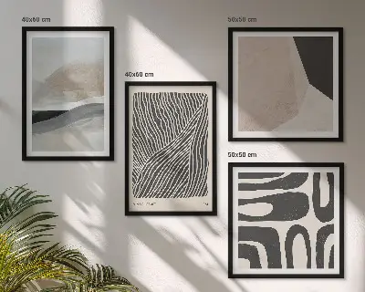 Pripravljena stenska galerija abstraktni vzorci v boemskem slogu